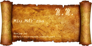 Miu Múzsa névjegykártya